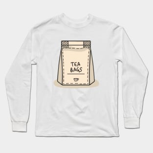 Line art of a Tea bag Long Sleeve T-Shirt